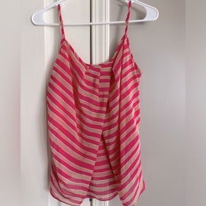 NY & Co Pink Striped Cami Tank Top